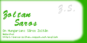 zoltan saros business card
