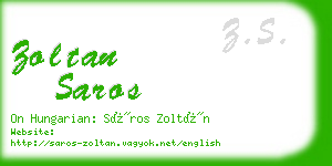 zoltan saros business card